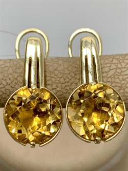 *Серьги Цитрин цв Лимонное арт С320-6022Ц-904 вес 4,19 г - фото 171145