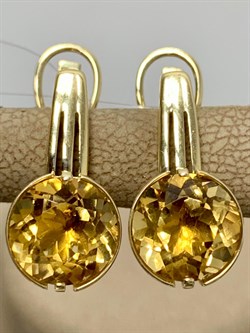 *Серьги Цитрин цв Лимонное арт С320-6022Ц-904 вес 4,19 г - фото 171146