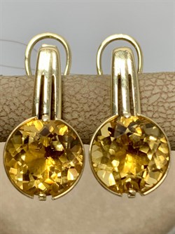*Серьги Цитрин цв Лимонное арт С320-6022Ц-904 вес 4,19 г - фото 171148