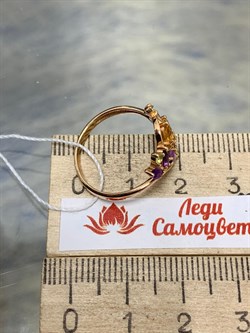 *Кольцо р.17 Цитрин Аметист Микс цв Красное арт. К120-3438М3-256 вес 2,25 г - фото 171203