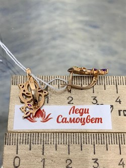 *Серьги Цитрин Аметист Микс цв Красное арт. С120-3438М3-195 вес 3,54 г - фото 171212