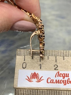 *Серьги Цитрин Гранат Микс цв Красное арт. С120-946М1-597 вес 11,11 г - фото 171218