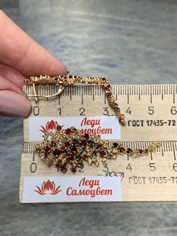 *Серьги Цитрин Гранат Микс цв Красное арт. С120-946М1-597 вес 11,11 г - фото 171220