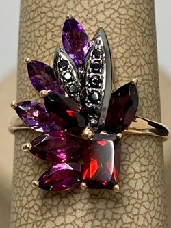 *Кольцо р.18,5 Аметист Гранат Микс цв Красное  арт. К124-5064М7-456 вес 3,17 г - фото 171226 *Кольцо р.18,5 Аметист Гранат Микс цв Красное  арт. К124-5064М7-456 вес 3,17 г - фото 171226