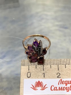 *Кольцо р.18,5 Аметист Гранат Микс цв Красное  арт. К124-5064М7-456 вес 3,17 г - фото 171230 *Кольцо р.18,5 Аметист Гранат Микс цв Красное  арт. К124-5064М7-456 вес 3,17 г - фото 171230
