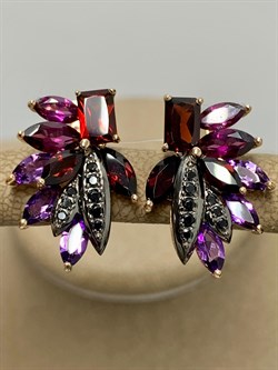 *Серьги Аметист Гранат Микс цв Красное  арт. С124-5064М7-463 вес 6,31 г - фото 171233 *Серьги Аметист Гранат Микс цв Красное  арт. С124-5064М7-463 вес 6,31 г - фото 171233
