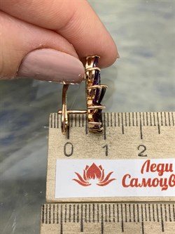 *Серьги Аметист Гранат Микс цв Красное  арт. С124-5064М7-463 вес 6,31 г - фото 171237 *Серьги Аметист Гранат Микс цв Красное  арт. С124-5064М7-463 вес 6,31 г - фото 171237