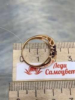 *Кольцо р.17,5 Родолит Аметист Микс цв Красное арт. К124-5868М7-216 вес 2,94 г - фото 171250