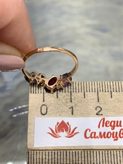 *Кольцо р.17 Родолит Аметист Микс цв Красное арт. К120-1368М1-207 вес 1,85 г - фото 171259 *Кольцо р.17 Родолит Аметист Микс цв Красное арт. К120-1368М1-207 вес 1,85 г - фото 171259