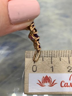 *Подвеска Родолит Аметист Микс цв Красное арт. П120-1368М1-996 вес 1,31 г - фото 171266