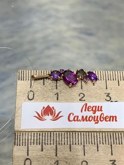 *Подвеска Родолит Аметист Микс цв Красное арт. П120-1368М1-996 вес 1,31 г - фото 171269