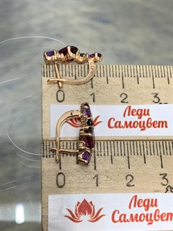 *Серьги Родолит Аметист Микс цв Красное арт. С120-1368М1-956 вес 3,97 г - фото 171279