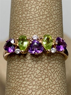 *Кольцо р.18 Хризолит Аметист Микс цв Красное арт. К122-1361М3-493 вес 1,95 г - фото 171288