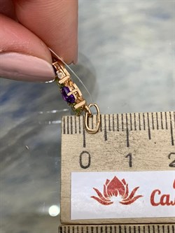 *Подвеска Хризолит Аметист Микс цв Красное арт. П122-1361М3-401 вес 1,03 г - фото 171306