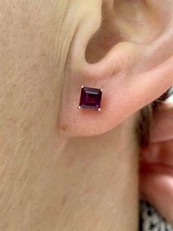 *Пусеты Родолит цв Красное арт. С120-2414Рд-121 вес 1,72 г - фото 171320