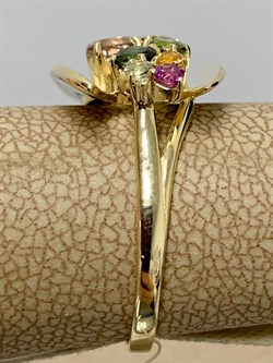 *Кольцо р.17,5 Турмалин Микс цв Лимонное арт. К320-6044М17-180 вес 3,53 г - фото 171367