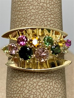 *Кольцо р.17,5 Турмалин Микс цв Лимонное арт. К320-6044М17-180 вес 3,53 г - фото 171369