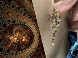 *Серьги Цитрин Гранат Микс цв Красное арт. С120-946М1-597 вес 11,11 г - фото 171404