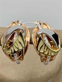 *Серьги Белый Фианит цв Лимонное, Красное, Белое арт. 02-4049-00-401-1140-48-767 вес 5,79 г - фото 171660