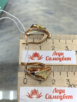 *Серьги Белый Фианит цв Лимонное, Красное, Белое арт. 02-4049-00-401-1140-48-767 вес 5,79 г - фото 171663