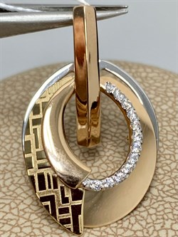 *Подвеска Белый Фианит цв Красное и Лимонное арт. 03-2810-00-401-1113-48-694 вес 2,72 г - фото 171667