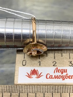 *Кольцо р.19 Белый Фианит цв Красное и Лимонное арт. 01-5122-00-401-1113-48-449 вес 3,81 г - фото 171673