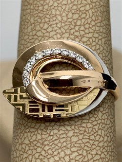 *Кольцо р.19 Белый Фианит цв Красное и Лимонное арт. 01-5122-00-401-1113-48-449 вес 3,81 г - фото 171677