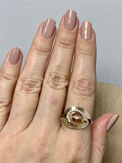 *Кольцо р.19 Белый Фианит цв Красное и Лимонное арт. 01-5122-00-401-1113-48-449 вес 3,81 г - фото 171678