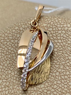 *Подвеска Белый Фианит цв Красное и Лимонное арт. 03-2804-00-401-1113-48-814 вес 1,75 г - фото 171695