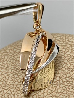 *Подвеска Белый Фианит цв Красное и Лимонное арт. 03-2804-00-401-1113-48-814 вес 1,75 г - фото 171696