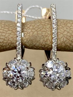 *Серьги Физалисы Белый Фианит цв Красное Микс арт. 02-3448-00-501-1111-38-116 вес 3,9 г - фото 171751 *Серьги Физалисы Белый Фианит цв Красное Микс арт. 02-3448-00-501-1111-38-116 вес 3,9 г - фото 171751