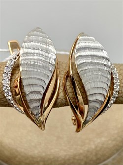 *Серьги Белый Фианит цв Красное Микс арт. 02-3753-00-401-1111-03-748 вес 2,85 г - фото 171769 *Серьги Белый Фианит цв Красное Микс арт. 02-3753-00-401-1111-03-748 вес 2,85 г - фото 171769
