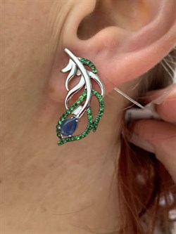 *Серьги Сапфир Цаворит арт. SM-E00746-X-WB-SAP-X-Gg-169 вес 7,32 г - фото 172018 *Серьги Сапфир Цаворит арт. SM-E00746-X-WB-SAP-X-Gg-169 вес 7,32 г - фото 172018