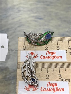 *Серьги Сапфир Цаворит арт. SM-E00746-X-WB-SAP-X-Gg-169 вес 7,32 г - фото 172020 *Серьги Сапфир Цаворит арт. SM-E00746-X-WB-SAP-X-Gg-169 вес 7,32 г - фото 172020