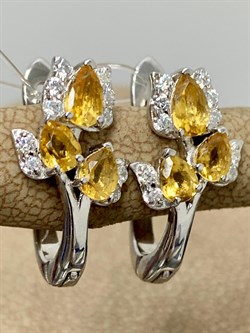 *Серьги Цитрин арт. SM-E00750-X-W-YS-X-W-934 вес 3,58 г - фото 172033 *Серьги Цитрин арт. SM-E00750-X-W-YS-X-W-934 вес 3,58 г - фото 172033