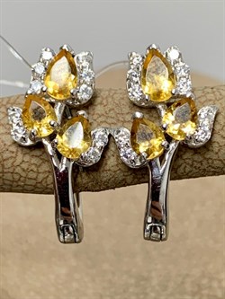 *Серьги Цитрин арт. SM-E00750-X-W-YS-X-W-934 вес 3,58 г - фото 172035 *Серьги Цитрин арт. SM-E00750-X-W-YS-X-W-934 вес 3,58 г - фото 172035