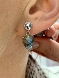 *Серьги Пусеты Лабрадор арт. SM-E00737-X-W-GR-X-X-479 вес 5,13 г - фото 172053 *Серьги Пусеты Лабрадор арт. SM-E00737-X-W-GR-X-X-479 вес 5,13 г - фото 172053