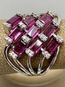 *Кольцо р.16,5 Родолит арт. SM-R02914-X-W-lil-X-W-915 вес 6 г - фото 172061 *Кольцо р.16,5 Родолит арт. SM-R02914-X-W-lil-X-W-915 вес 6 г - фото 172061
