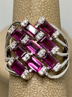 *Кольцо р.16,5 Родолит арт. SM-R02914-X-W-lil-X-W-915 вес 6 г - фото 172063 *Кольцо р.16,5 Родолит арт. SM-R02914-X-W-lil-X-W-915 вес 6 г - фото 172063