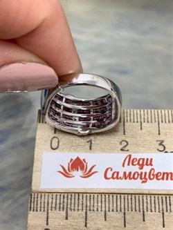 *Кольцо р.17 Родолит арт. SM-R02918-X-W-lil-X-W-123 вес 5,72 г - фото 172139