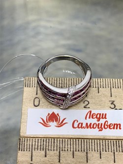 *Кольцо р.17 Родолит арт. SM-R02918-X-W-lil-X-W-123 вес 5,72 г - фото 172140