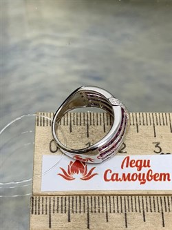 *Кольцо р.17 Родолит арт. SM-R02918-X-W-lil-X-W-123 вес 5,72 г - фото 172141