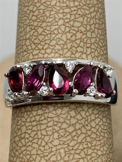*Кольцо р.16,5 Родолит арт. SM-R02909-X-W-lil-X-W-714 вес 3,35 г - фото 172221