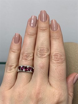 *Кольцо р.16,5 Родолит арт. SM-R02909-X-W-lil-X-W-714 вес 3,35 г - фото 172222