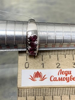 *Кольцо р.16,5 Родолит арт. SM-R02909-X-W-lil-X-W-714 вес 3,35 г - фото 172224