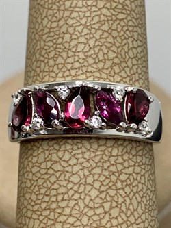 *Кольцо р.17,5 Родолит арт. SM-R02909-X-W-lil-X-W-738 вес 3,6 г - фото 172241 *Кольцо р.17,5 Родолит арт. SM-R02909-X-W-lil-X-W-738 вес 3,6 г - фото 172241