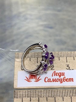 *Кольцо р.18,5 Аметист арт. SM-R02901-X-W-Pur-X-W-709 вес 4,33 г - фото 172326