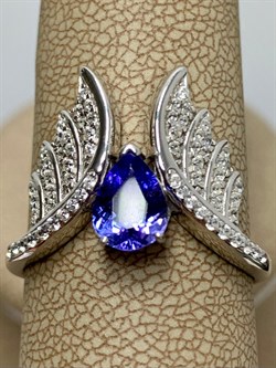*Кольцо р.20 Танзанит арт. SM-R02916-X-W-TN-X-W-904 вес 4,17 г - фото 172431