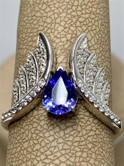 *Кольцо р.20 Танзанит арт. SM-R02916-X-W-TN-X-W-904 вес 4,17 г - фото 172432