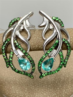 *Серьги Апатит Цаворит арт. SM-E00746-X-WB-BG-X-Gg-214 вес 6,89 г - фото 172473 *Серьги Апатит Цаворит арт. SM-E00746-X-WB-BG-X-Gg-214 вес 6,89 г - фото 172473